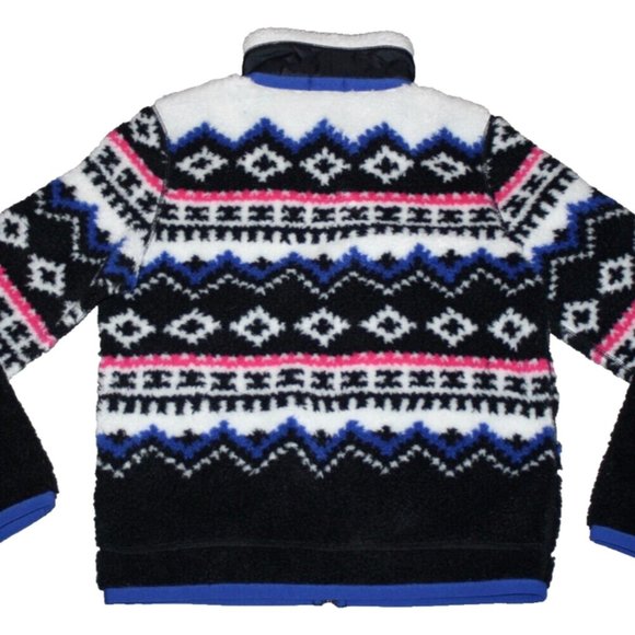 NWT Polo Ralph Lauren Women's Sherpa Fleece Fair Isle Full Zip Jacket XL - Picture 2 of 6